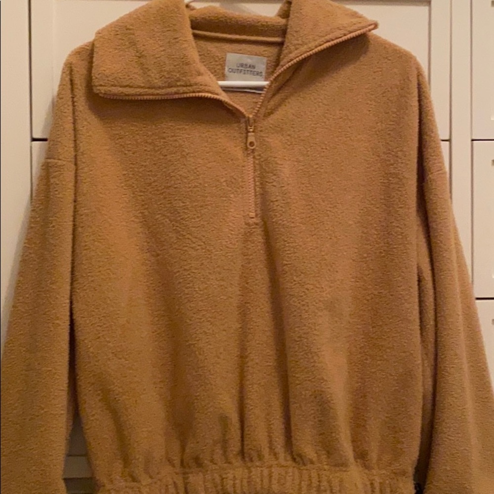 tan soft cropped sweatshirt